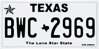 TX license plate BWC2969