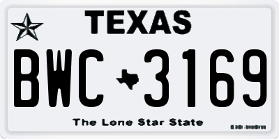 TX license plate BWC3169