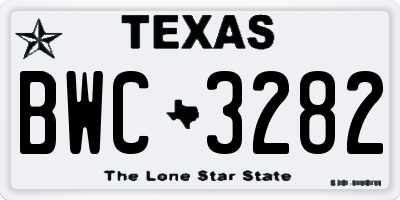 TX license plate BWC3282