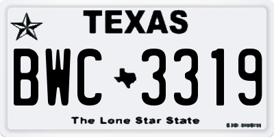 TX license plate BWC3319