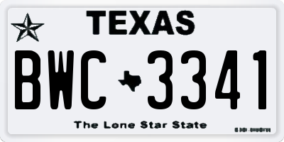 TX license plate BWC3341