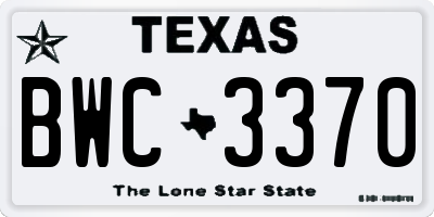 TX license plate BWC3370
