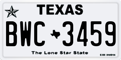 TX license plate BWC3459