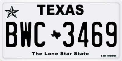 TX license plate BWC3469