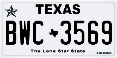 TX license plate BWC3569