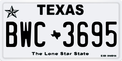 TX license plate BWC3695