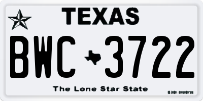 TX license plate BWC3722