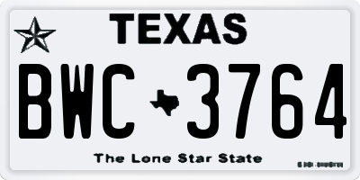 TX license plate BWC3764