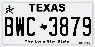 TX license plate BWC3879