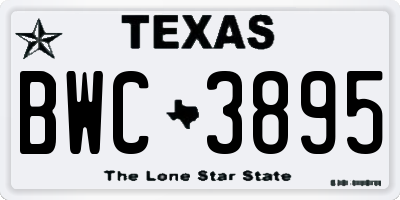 TX license plate BWC3895