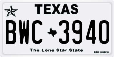TX license plate BWC3940