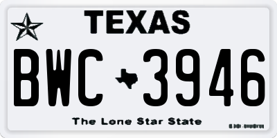 TX license plate BWC3946