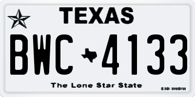 TX license plate BWC4133