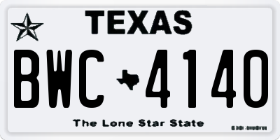 TX license plate BWC4140