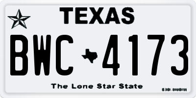 TX license plate BWC4173