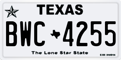 TX license plate BWC4255