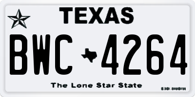 TX license plate BWC4264