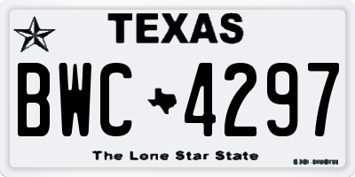 TX license plate BWC4297