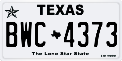 TX license plate BWC4373