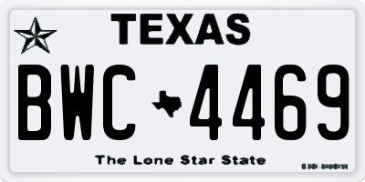 TX license plate BWC4469