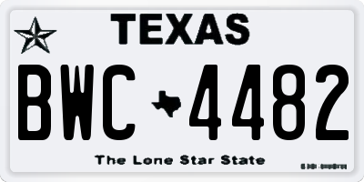 TX license plate BWC4482