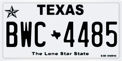 TX license plate BWC4485