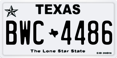 TX license plate BWC4486