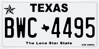 TX license plate BWC4495
