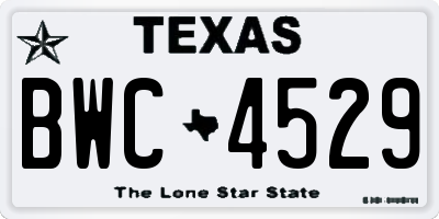 TX license plate BWC4529