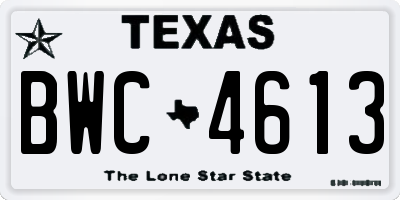 TX license plate BWC4613