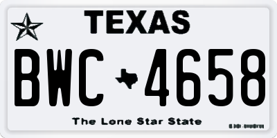TX license plate BWC4658