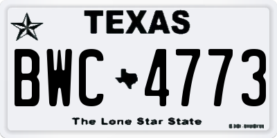 TX license plate BWC4773