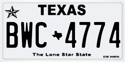 TX license plate BWC4774