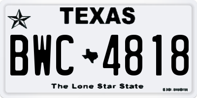 TX license plate BWC4818