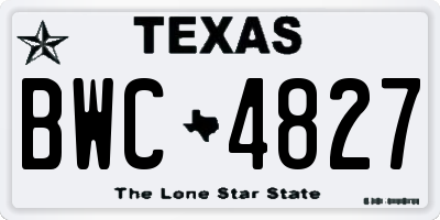 TX license plate BWC4827