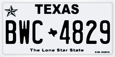 TX license plate BWC4829