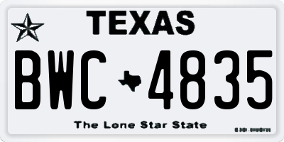 TX license plate BWC4835