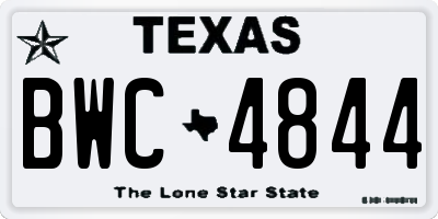 TX license plate BWC4844