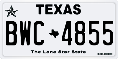TX license plate BWC4855