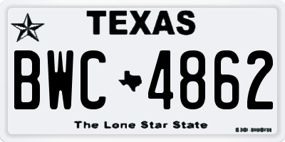 TX license plate BWC4862