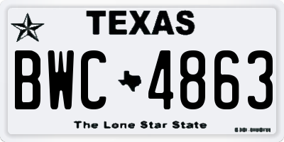 TX license plate BWC4863