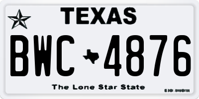 TX license plate BWC4876