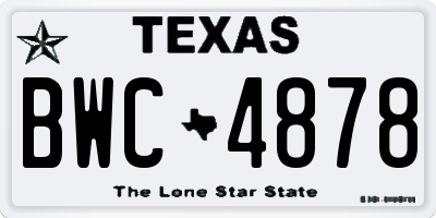 TX license plate BWC4878