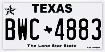 TX license plate BWC4883