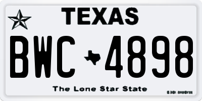 TX license plate BWC4898