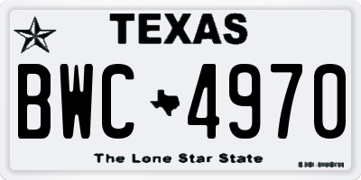 TX license plate BWC4970