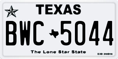 TX license plate BWC5044