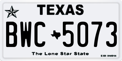 TX license plate BWC5073