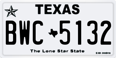 TX license plate BWC5132