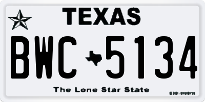 TX license plate BWC5134